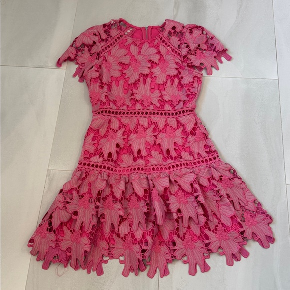 Avara Luxory High Quality Pink Women Lace Dress - Picture 4 of 8